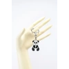 Metal Panda Anahtarlık Gümüş Renkli, Küçük Çanta Süsü
