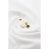 1 Adet Minik Çift Katlı Nazar Boncuğu Çengelli İğne, Nişan, Düğün, Mevlit ve Hediye Paketi Aksesuarı Gold Renkli