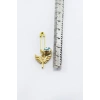 1 Adet Anka Kuşu Turkuaz Nazar Boncuğu Çengelli İğne, Nişan, Düğün, Mevlit ve Hediye Paketi Aksesuarı Gold Renkli