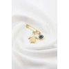 1 Adet Nazar Boncuğu Metal Kaplumbağa Gold Renkli Çengelli İğne, Mevlit, Düğün, Gelin Bohçası