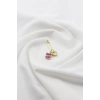 1 Adet Minik Pembe Kelebek ve Metal Kalp Figürlü Çengelli İğne, Mevlit,Düğün, Gelin Bohçası Gümüş Renkli