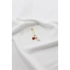 1 Adet Gelin Bohçası Bebek Mevliti Kırmızı Cam Nazar Boncuğu Beyaz Boncuk Gold Renkli Çengelli İğne