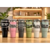 900 ml Taşıma Kulplu Paslanmaz Çelik Termos Mug - Vakumlu Isı Yalıtımlı Bardak ALK3137
