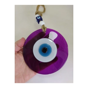 Mor El Yapımı Büyük Cam Nazar Boncuğu 12 Cm