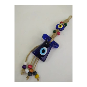 Renkli Kaftan Nazar Boncuğu Makrome Duvar Dekoru  7x6 cm