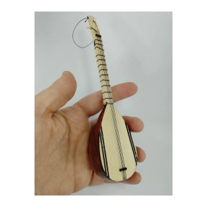 Dekoratif Ahşap Bağlama El Yapımı Minyatür Duvar Dekoru