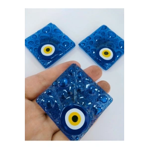 El Yapımı Cam Nazar Boncuklu Magnet Seti 5x5 Cm