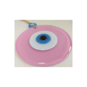 Toz Pembe Büyük Cam Nazar Boncuğu 12 cm