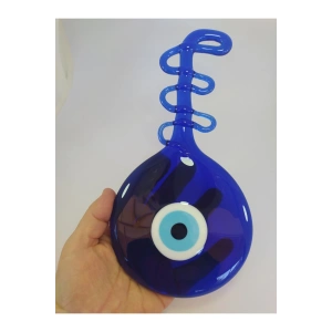 Kaşık Nazar Boncuğu 12cm El Yapımı Cam Duvar Dekoru