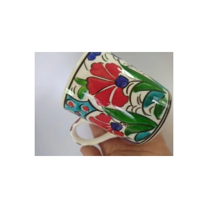 Çini Desenli Seramik Kupa El Yapımı Hediyelik Eşya