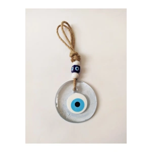Desenli, Hasır Ipli 8x8 Cm Cam Nazar Boncuk Duvar Süsü