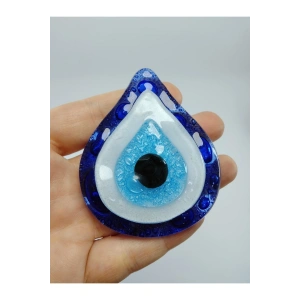 Cam Nazar Boncuklu Su Damlası Magnet El Yapımı Hediyelik Eşya 6x7 Cm