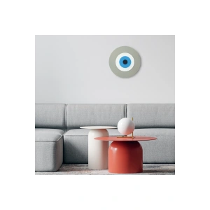 Minimalist Kanvas Nazar Boncuğu El Yapımı Ahşap Büyük Nazarlık 20 Cm Hediyelik Eşya