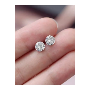 316L Cerrahi Çelik Zirkon Tektaş Unisex Küpe 6mm