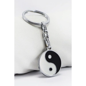 Siyah Beyaz Renkli Yin ile Yang Figürlü Anahtarlık, Hediyelik Anahtarlık