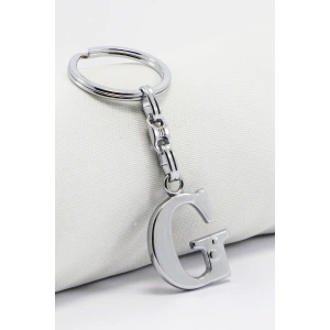 Gümüş Renkli Metal G Harfi Anahtarlık / Harfli Çanta Süsü