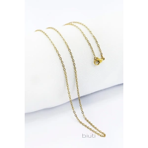 316L Paslanmaz Çelik Zincir Gold Renkli 60cm, Yedek İnce Zincir