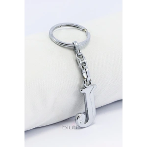 Gümüş Renkli Küçük Metal J Harfi Anahtarlık / Harfli Çanta Süsü