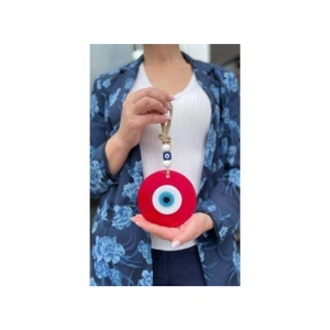 Store Nazar Boncuk Cam Duvar Süsü Kırmızı