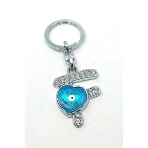 Metal Kristal Taşlı Harf Anahtarlık , F Harfi
