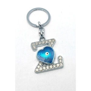 Metal Kristal Taşlı Harf Anahtarlık , Z Harfi