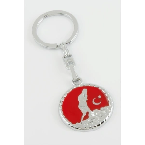 DS-DERIN Atatürk Metal Anahtarlık-Gümüş Rengi