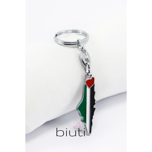 Filistin Bayrağı Metal Anahtarlık, Hediyelik Çanta Süsü