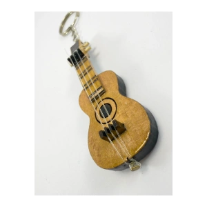 El Yapımı Ahşap Gitar Anahtarlık, Hediyelik Çanta Süsü