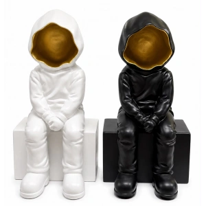 Dekoratif Polyester Oturan Astronot Biblosu Alk5302