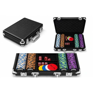 Deri Çantalı 200 Chip Ve 2 Adet İskambil Kağitına Sahip Poker Oyunu Alk5370