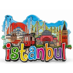İstanbul Temalı Ahşap Buzdolapı Süsü Magnet Alk5937