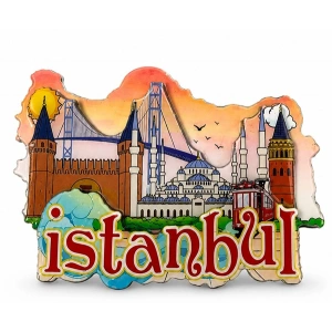 İstanbul Temalı Ahşap Buzdolapı Süsü Magnet Alk5938