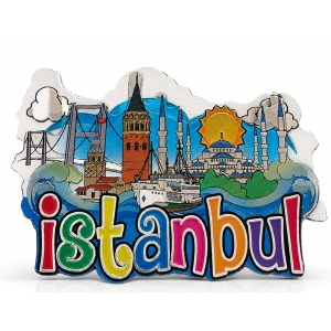İstanbul Temalı Ahşap Buzdolapı Süsü Magnet Alk5940
