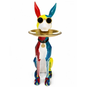 Renkli Dekoratif Polyester Köpek Figürü Alk5477
