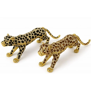 Swaroski Taşlı Leopar Figürü Tekli Alk5761