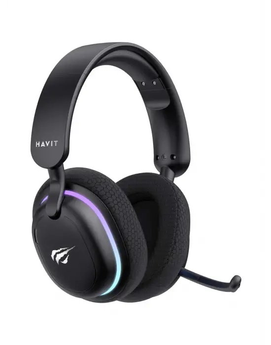 HAVİT GAMENOTE FUXİ-H7 SYİAH RGB USB KABLOLU/KABLOSUZ KULAK ÜSTÜ OYUNCU KULAKLIĞI