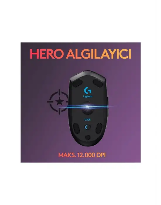 LOGİTECH G G305 LIGHTSPEED 12.000 DPI KABLOSUZ OYUNCU MOUSE - SİYAH