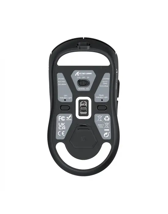 ATTACK SHARK X3 PRO SİYAH ŞARJLI MAKROLU ERGONOMİK OPTİK KABLOSUZ OYUNCU MOUSE