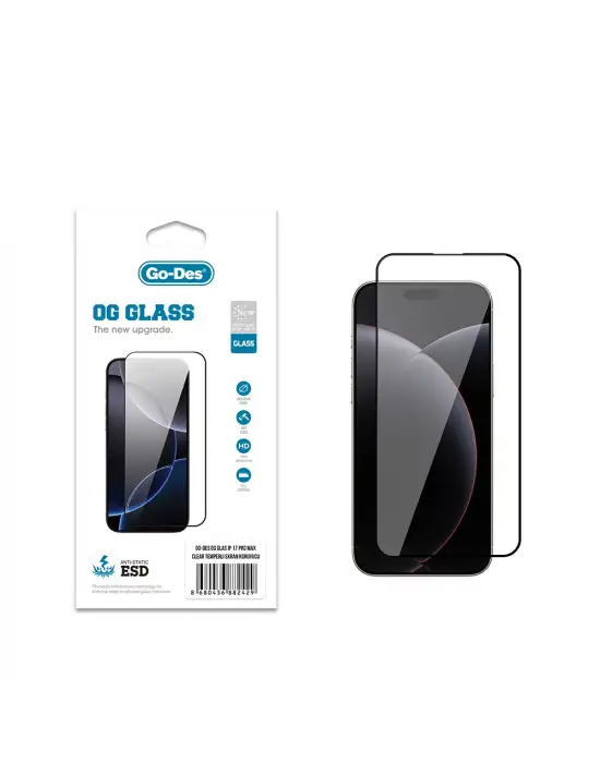 APPLE İPHONE 17 PRO MAX GO DES OG GLASS ANTİSTATİK TEMPERLİ CAM EKRAN KORUYUCU