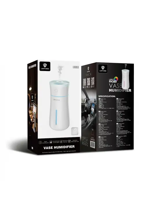 LENYES LHU03 VAZO TİPİ RGB ATMOSFER IŞIKLI NANO SPREY SESSİZ HAVA NEMLENDİRİCİ