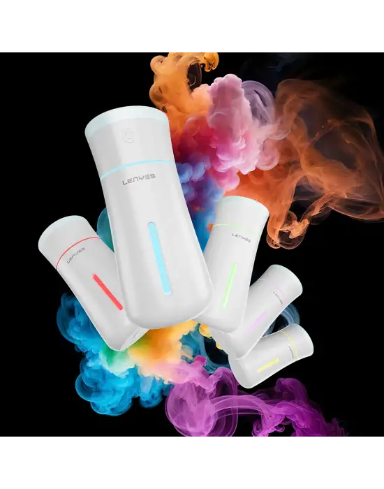 LENYES LHU03 VAZO TİPİ RGB ATMOSFER IŞIKLI NANO SPREY SESSİZ HAVA NEMLENDİRİCİ