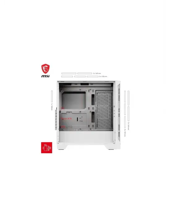 MSI MAG FORGE 320R AİRFLOW ARGB FANLI BEYAZ ATX OYUNCU KASASI