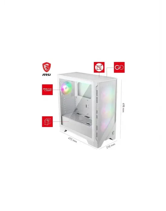 MSI MAG FORGE 320R AİRFLOW ARGB FANLI BEYAZ ATX OYUNCU KASASI