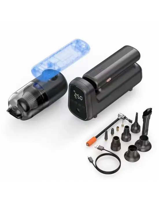 WİWU Wİ-Aİ002 5İN1 OTO ARAÇ LASTİK ŞİŞİRME POMPASI - OTO ARAÇ SÜPÜRGESİ - VAKUM MAKİNESİ - FENER DİJİTAL EKRANLI ARAÇ HAVA KOMPRESÖRÜ