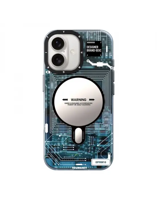 APPLE İPHONE 16 KILIF MAGSAFE ŞARJ ÖZELLİKLİ YOUNGKİT TECHNOLOGY SERİSİ KAPAK