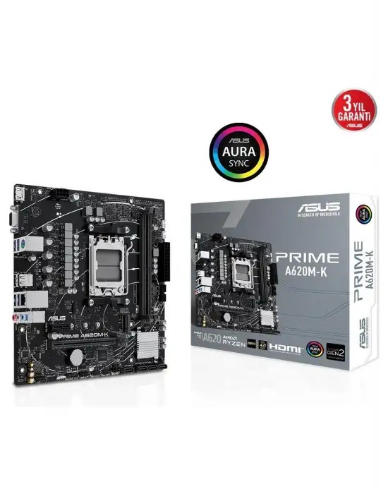 ASUS PRIME A620M-K DDR5 HDMI PCIE 16X V4.0 AM5 MATX ANAKART