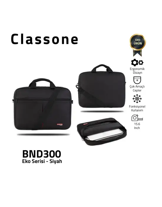 CLASSONE BND300 EKO Serisi Siyah Notebook Çantası
