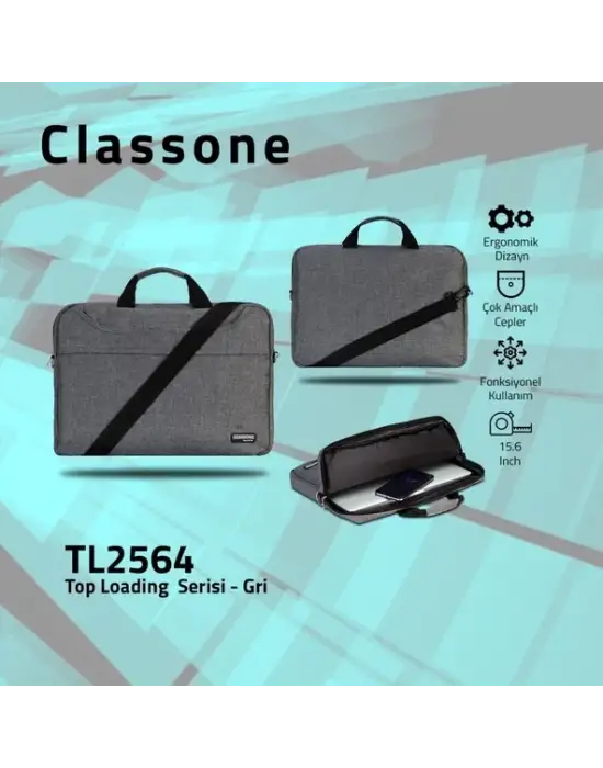 CLASSONE TL2564 15,6 GRİ NOTEBOOK ÇANTASI