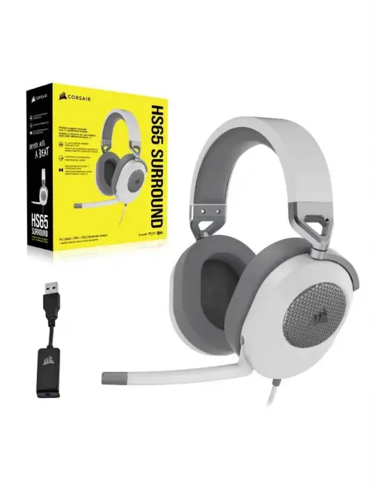 CORSAİR HS65 SURROUND CA-9011271-EU BEYAZ 7.1 KABLOLU KULAK ÜSTÜ OYUNCU KULAKLIĞI