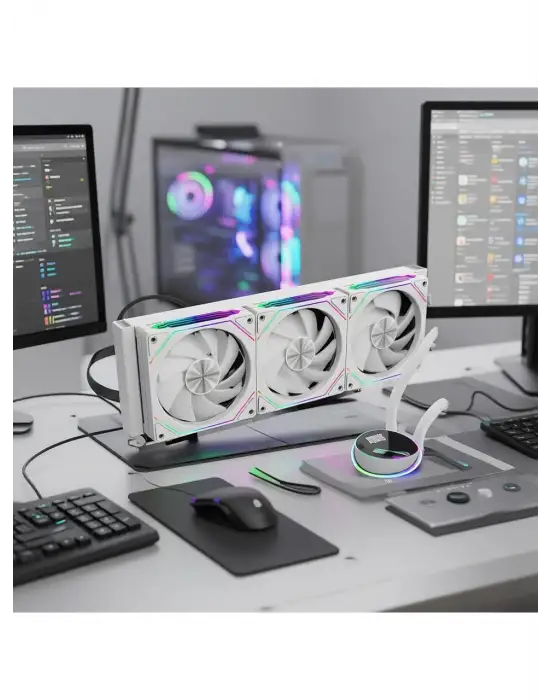 DRAGOS FROSTBİTE 360 WHİTE INTEL&AMD 360MM ISI GÖSTERGELİ ARGB SIVI SOĞUTUCU